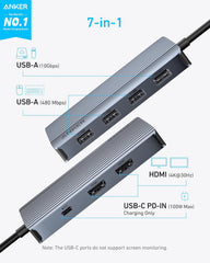 Anker 7-in-1 USB-C Hub, Dual Monitor USB C Docking Station Mr Gadget Official h3