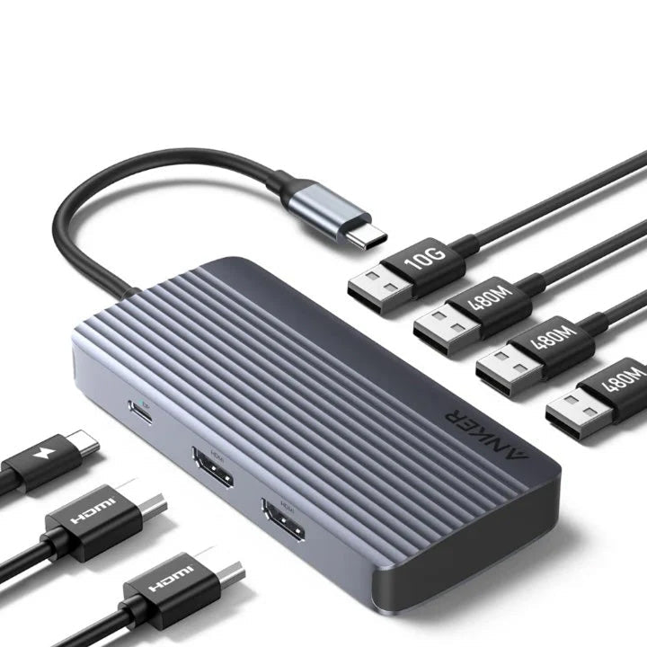 Anker 7-in-1 USB-C Hub, Dual Monitor USB C Docking Station Mr Gadget Official h3
