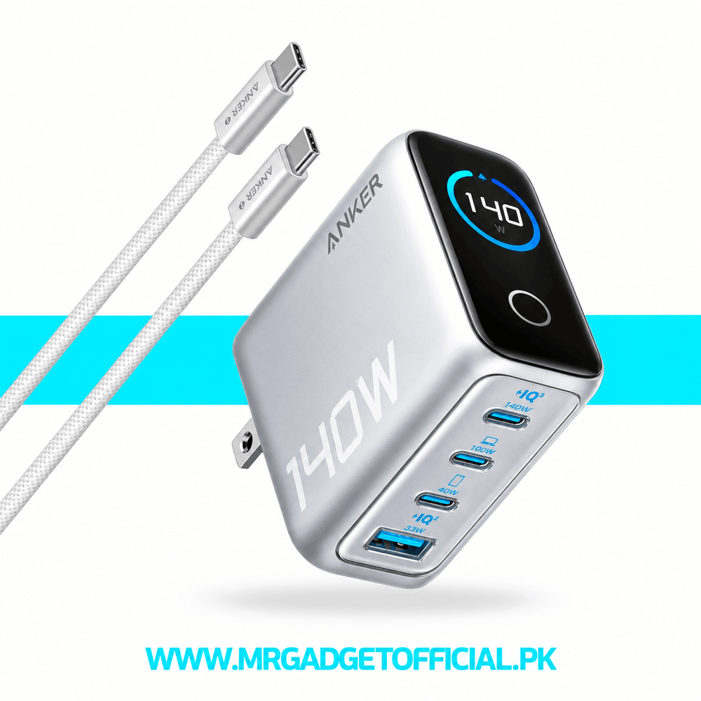 Anker 140W 4-Port GaN Fast Charger with display Mr Gadget Official