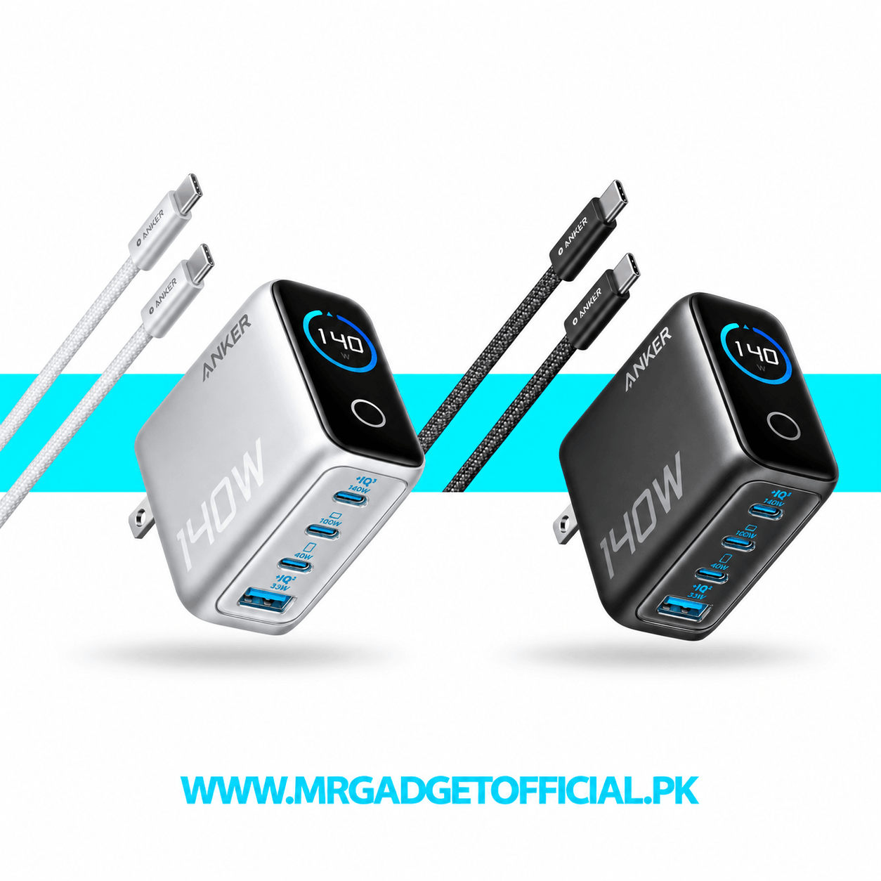 Anker 140W 4-Port GaN Fast Charger with display Mr Gadget Official